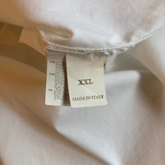 Brunello Cucinelli white button up blouse with embroidered stand collar size XXL - Picture 6 of 9